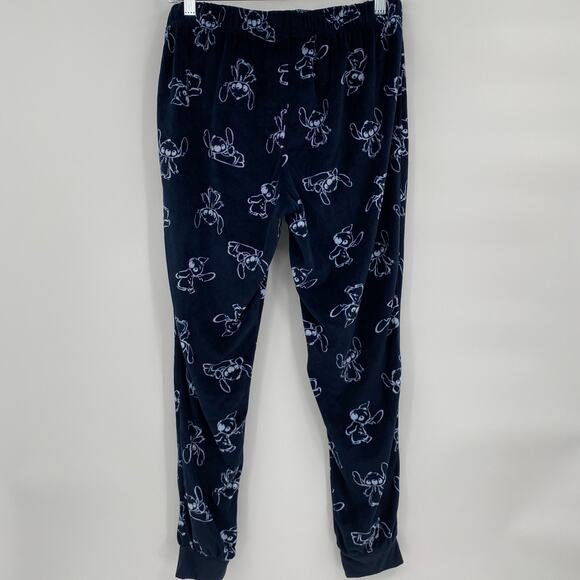 Disney Stitch Print Pajama Pants Jogger Navy Blue Size Medium - Picture 5 of 8
